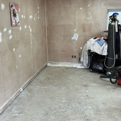 Double Garage Floor Tiles Before Picture
