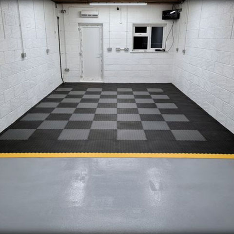 Mototile garage tiles after photograph