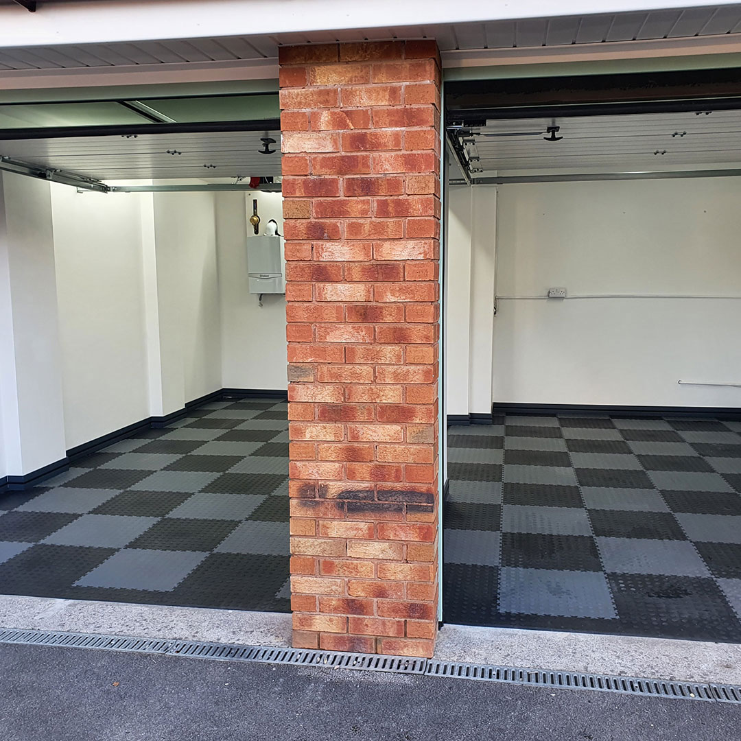 Tiles in a double garage