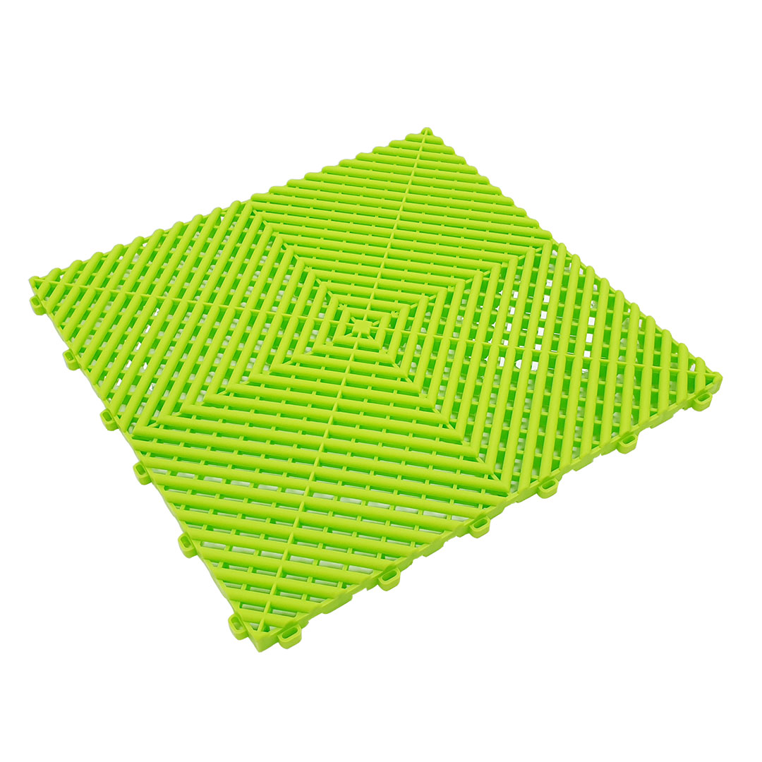 Lime Green Floor Tiles For Workshop